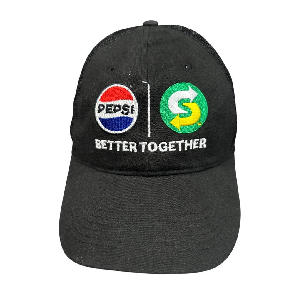 Hit Pepsi Subway Trucker Hat Mens OSFA Black Excellent Better Together Promo Cap
